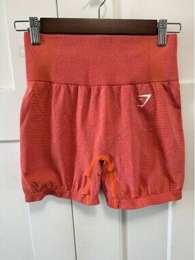 Gymshark Spandex shorts orange/red size small biker workout shorts
